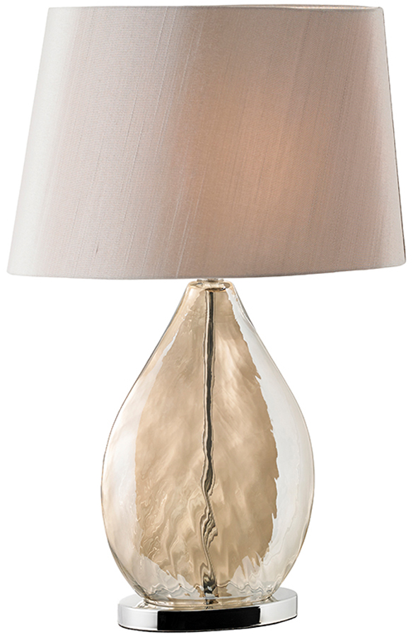 Kew Gold Glass Table Lamp With Mink Silk Shade