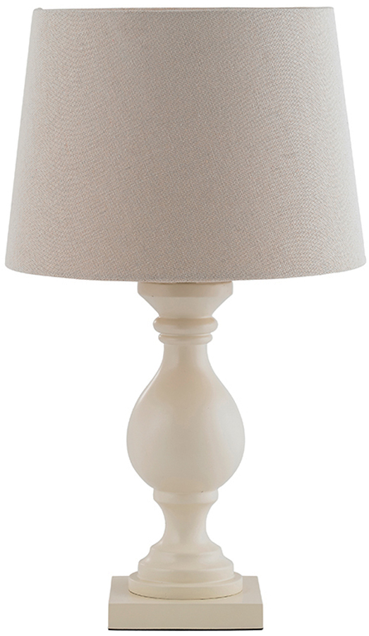 Marsham Ivory Wooden Table Lamp With Ivory Linen Shade