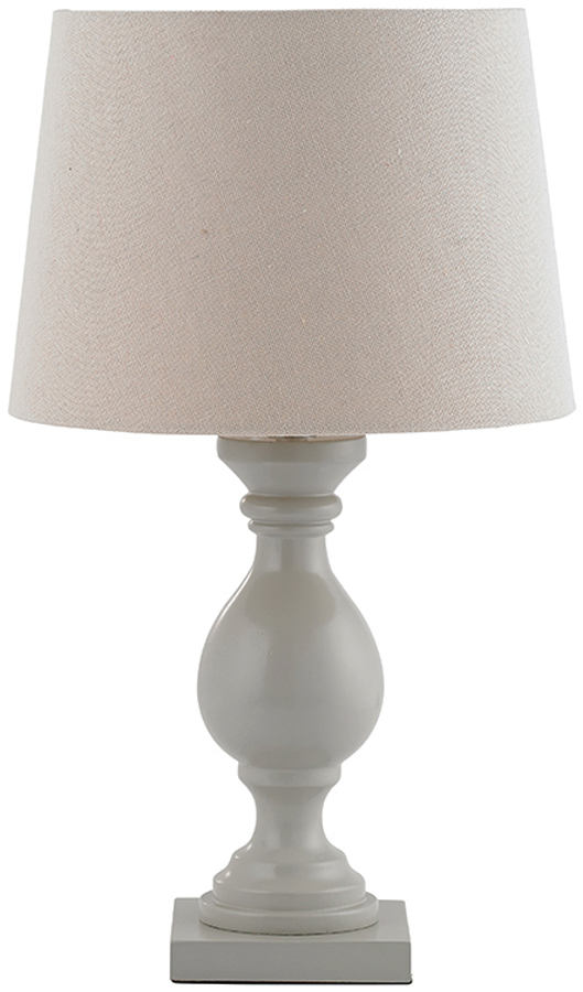 Marsham Teal Wooden Table Lamp With Ivory Linen Shade