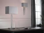 Moreto Modern Chrome Table Lamp With Grey Shade