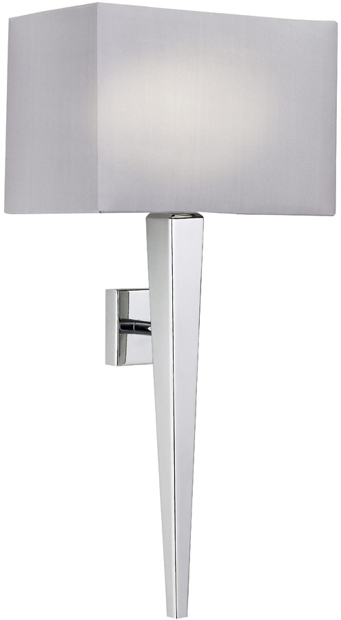 Moreto Modern Chrome Wall Light With Grey Shade