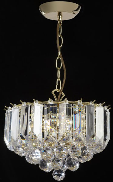 Fargo Polished Brass 3 Light Acylic Rod Ceiling Pendant