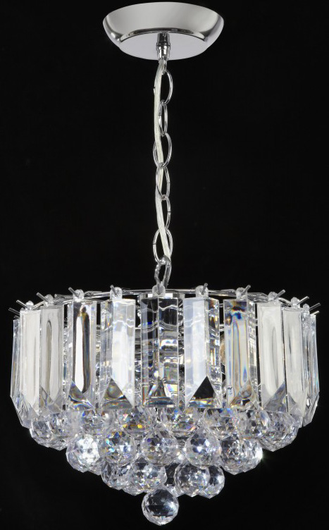 Fargo Chrome 315mm 3 Light Acrylic Rod Ceiling Pendant