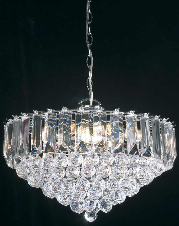 Fargo Chrome 450mm 6 Light Acylic Rod Ceiling Pendant