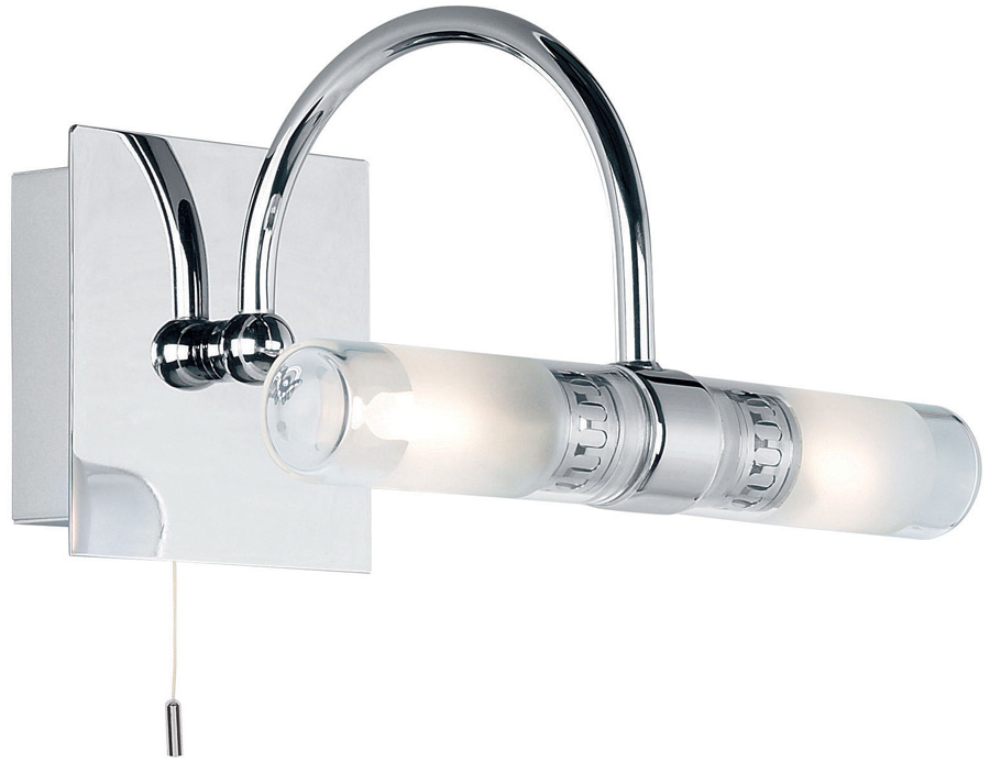 Shore Polished Chrome Pull Switch 2 Lamp Bathroom Over Mirror Light