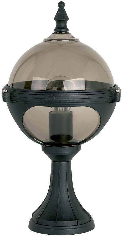 Chatsworth Matt Black Smoked Globe Outdoor Post Top Lantern Chatsworth Matt Black Smoked Globe Outdoor Post Top Lantern