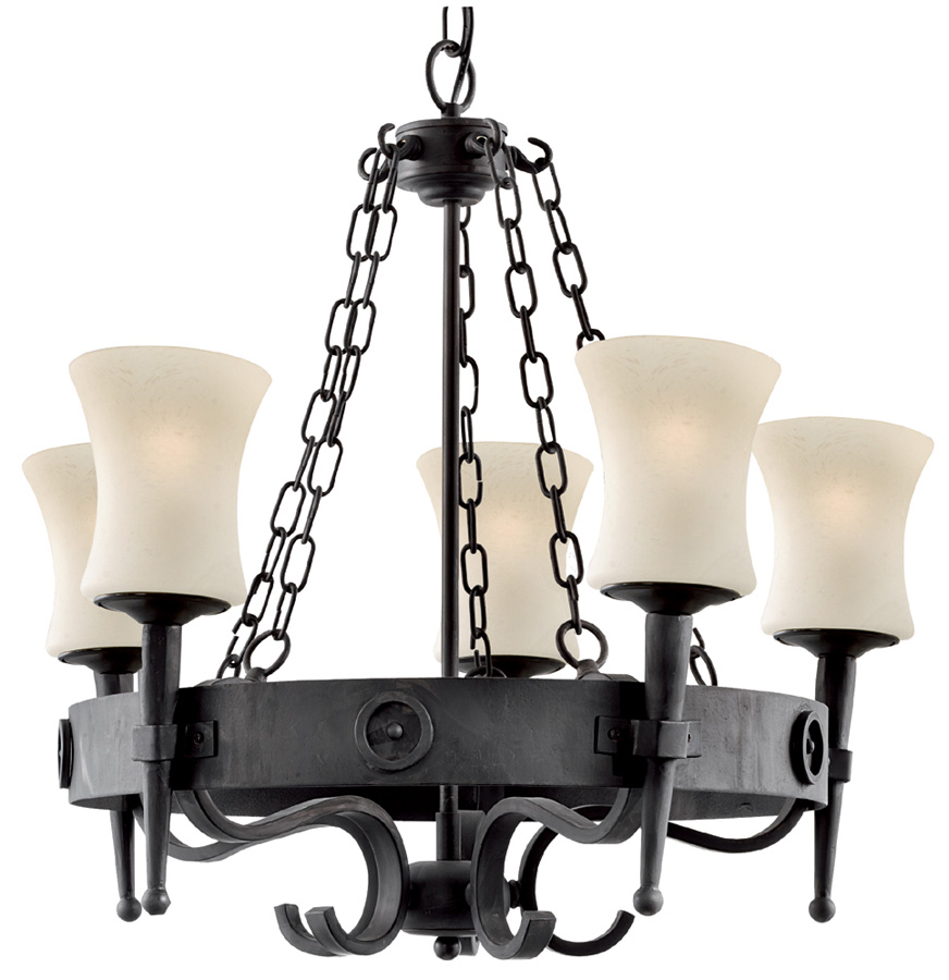 Gothic Cartwheel Wrought Iron 5 Lamp Ceiling Light 0815 5bk - Gothic Ceiling Light Fittings
