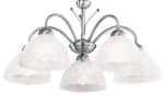 Milanese 5 Light Ceiling Light Satin Silver Alabaster Glass