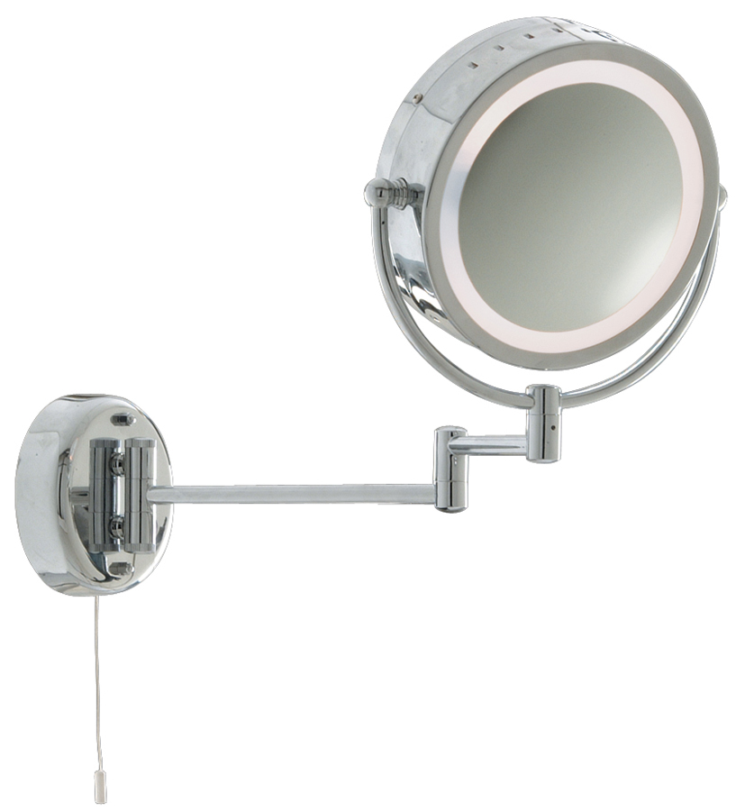 Chrome Extending Bathroom Wall Mirror Light