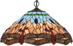 Dragonfly Handmade 1 Light Tiffany Ceiling Pendant Antique Brass