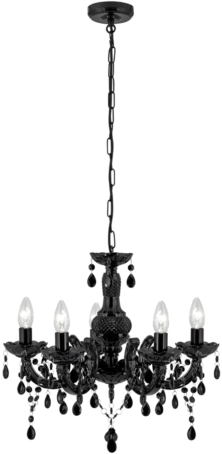 Marie Therese Black Acrylic 5 Light Chandelier