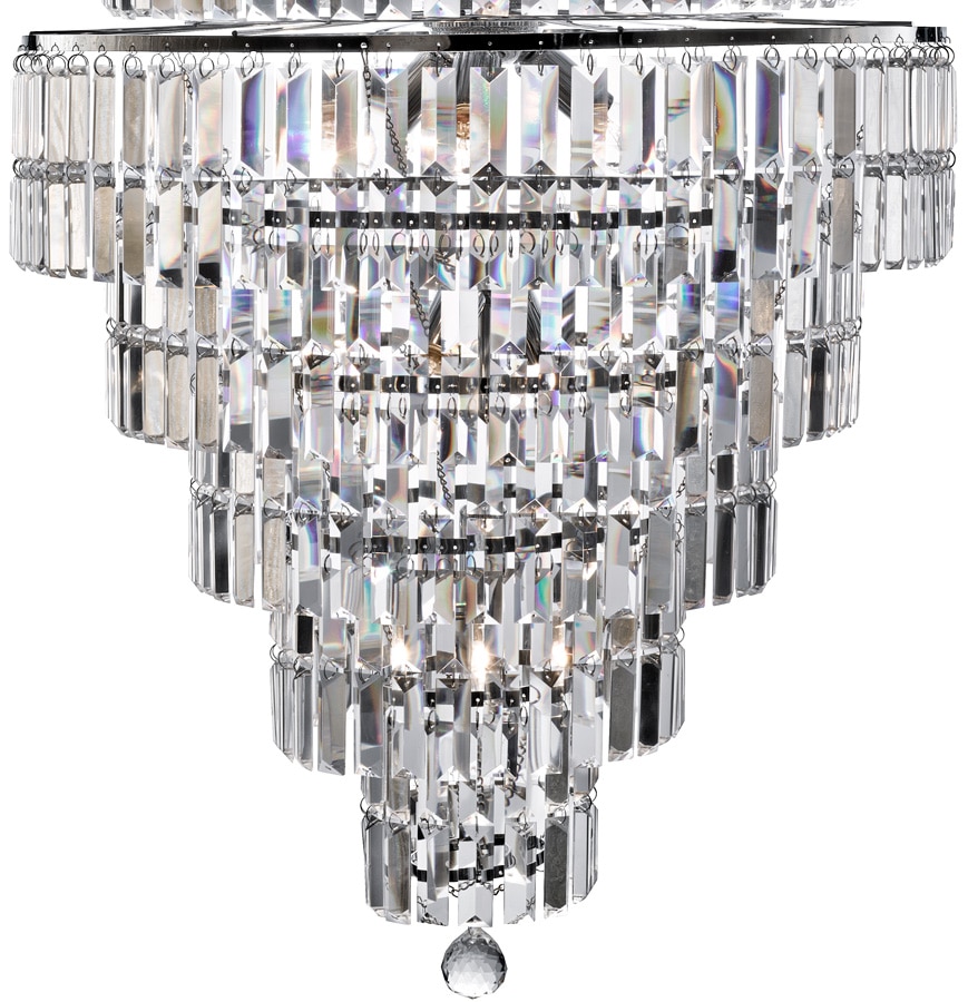 Empire Chrome 13 Light Tiered Art Deco Style Crystal Chandelier 1500cc Empire Chrome 13 Light Tiered Art Deco Style Crystal Chandelier