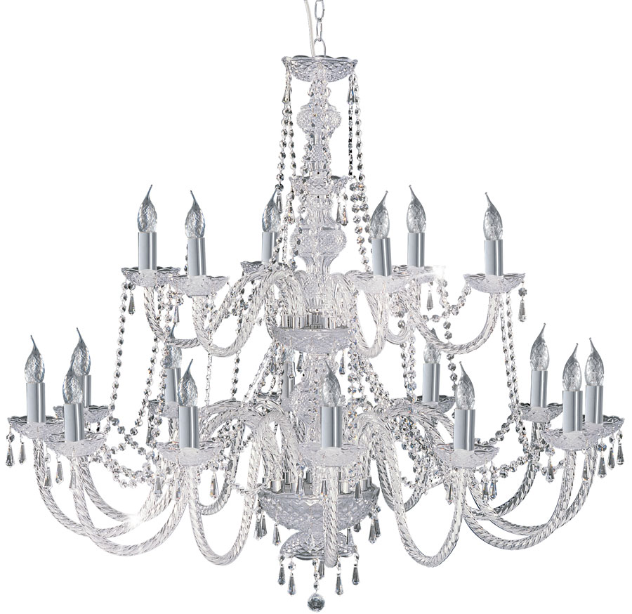 Hale Georgian 18 Light Crystal Chandelier Polished Chrome