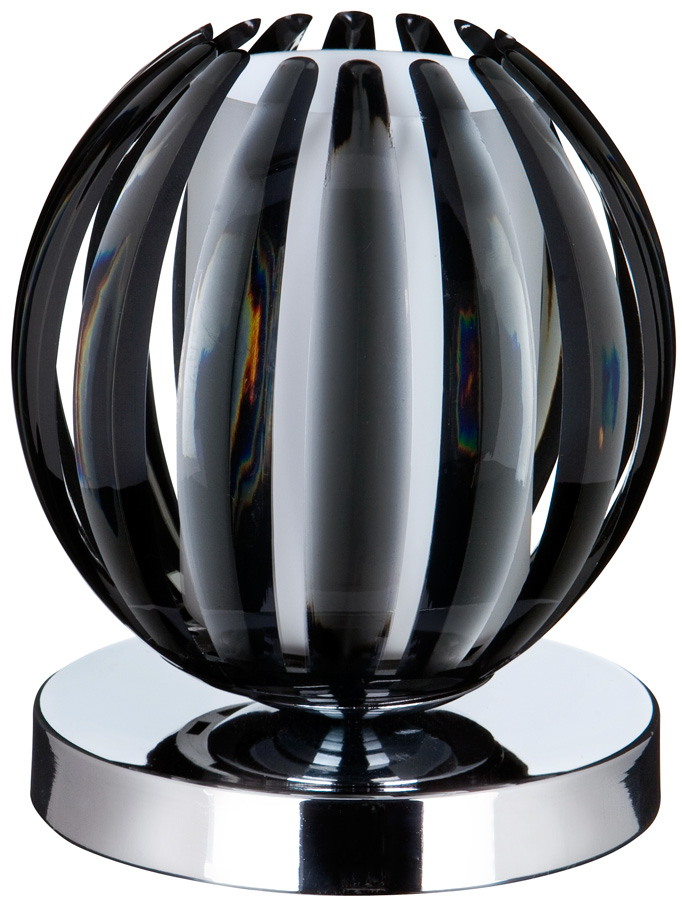 Chrome Smoked Acrylic Ball Touch Dimmer Table Lamp