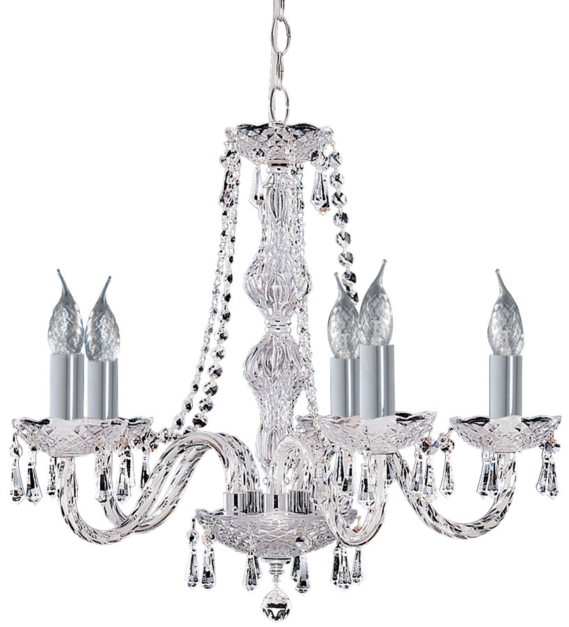 Hale Georgian Style 5 Light Crystal Chandelier Polished Chrome