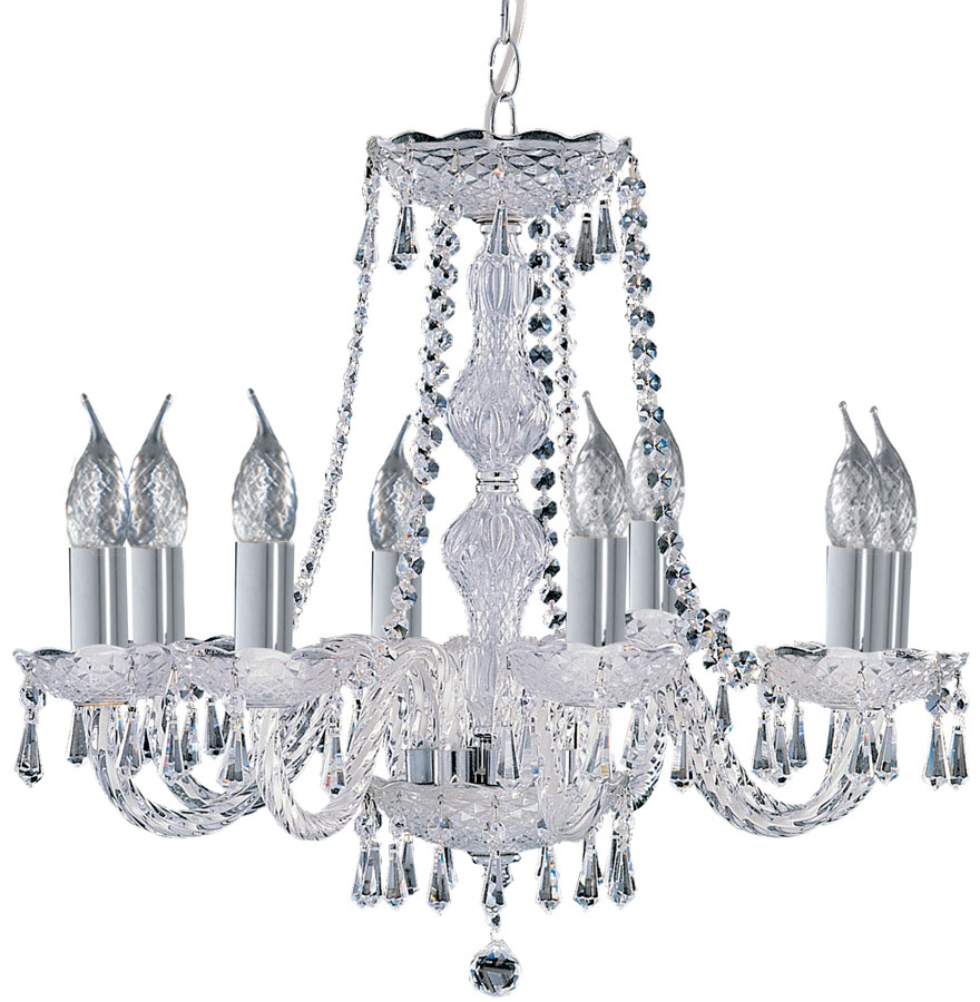 Hale Georgian Style 8 Light Crystal Chandelier Polished Chrome