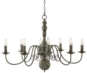 Greythorne steel 8 light traditional chandelier textured grey