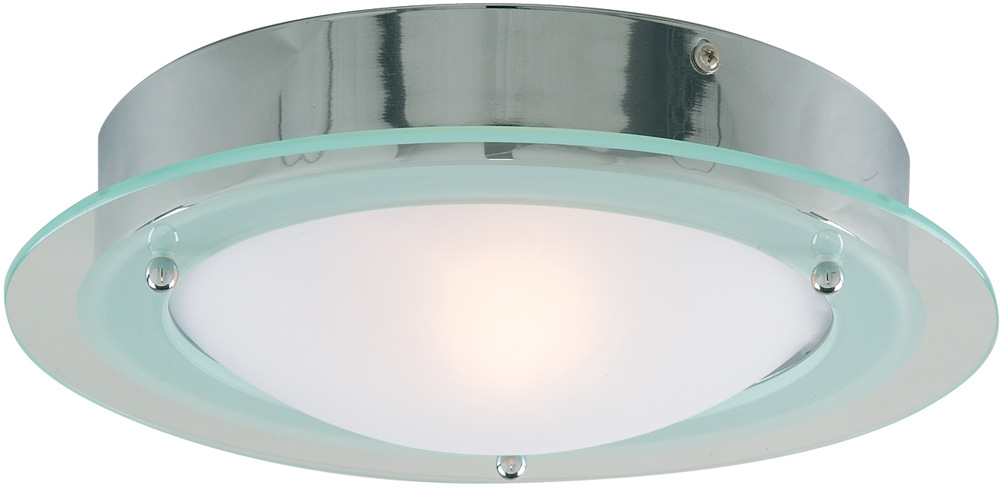 Chrome IP44 Flush Bathroom Ceiling Fitting