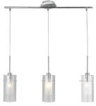 Duo 1 Polished Chrome 3 Light Bar Pendant Clear Glass Shades