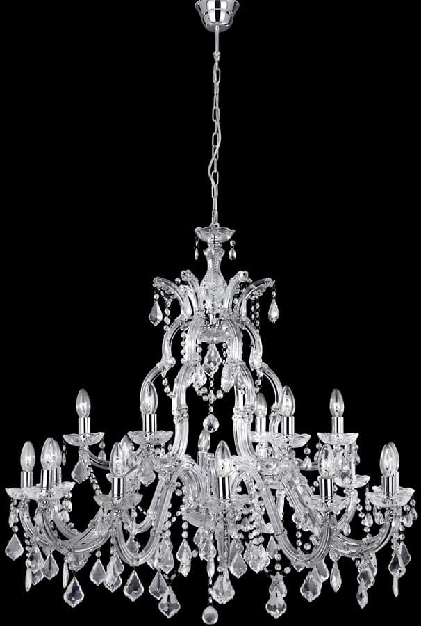 Large Marie Therese 18 Light Crystal Chandelier Polished Chrome