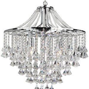 Dorchester Chrome 5 Light Modern Crystal Chandelier