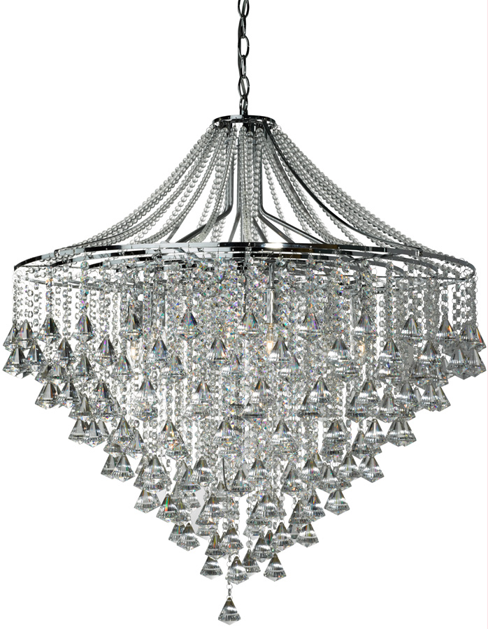 Dorchester Large Chrome 7 Light Modern Crystal Chandelier