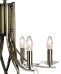 Ascona Large Modern Antique Brass 12 Light Twist Chandelier