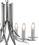 Ascona Large Modern Polished Chrome 12 Light Twist Chandelier
