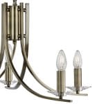 Ascona Modern Antique Brass 5 Light Twist Chandelier