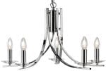 Ascona Modern Polished Chrome 5 Light Twist Chandelier