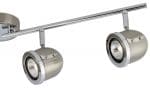 Palmer Satin Silver 4 Light Ceiling Spotlight Bar Chrome Trim