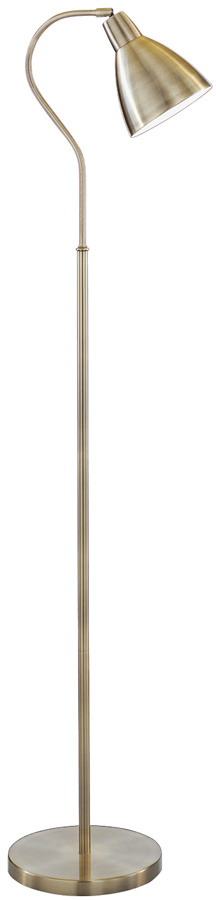 Libra Traditional Antique Brass Floor Reading Lamp