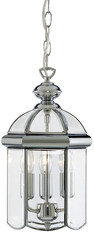 Polished Chrome Traditional 3 Light Hanging Lantern