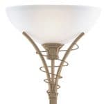 Linea Antique Brass Floor Lamp Uplighter With Opal Glass