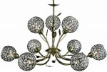 Bellis II Antique Brass 9 Light Chandelier With Clear Glass Shades