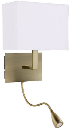 Antique Brass Bedside Wall Light LED Reading Lamp 6519AB