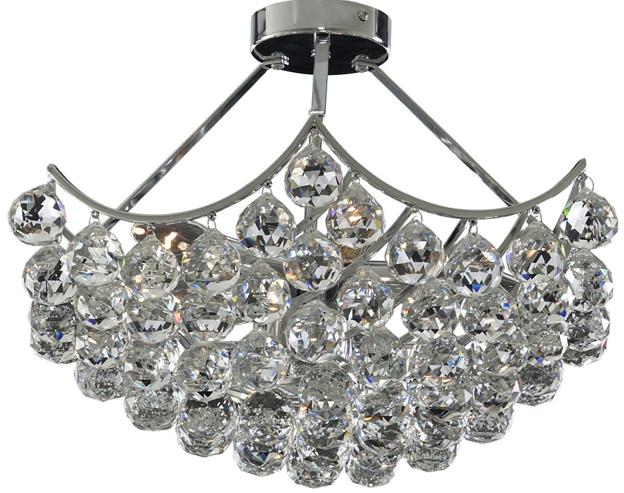 Sassari Chrome Semi Flush 5 Light Crystal Basket Chandelier 6555 5cc Sassari Chrome Semi Flush 5 Light Crystal Basket Chandelier