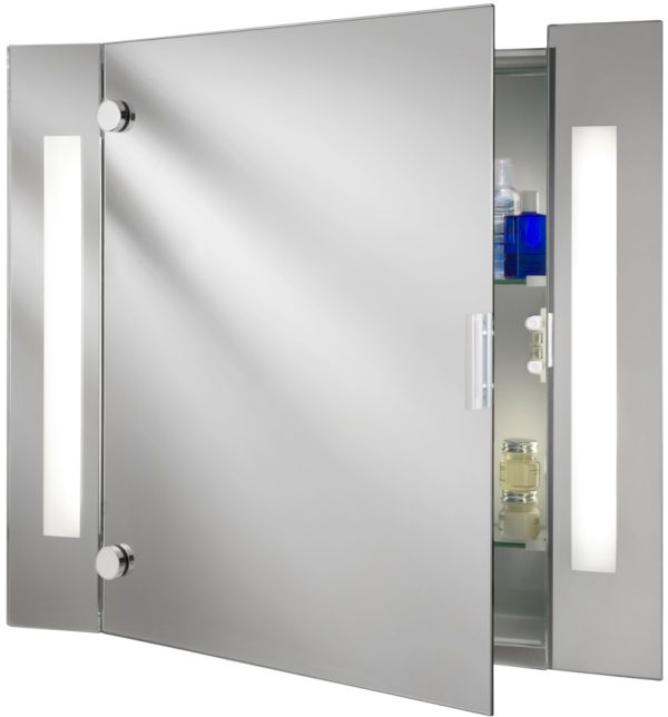 Illuminated Bathroom Mirror Cabinet With Shaver Socket IP44