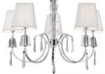 Portico Polished Chrome 5 Light Chandelier White String Shades