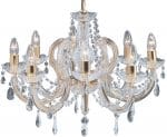 Marie Therese Brass 8 Light Crystal Chandelier