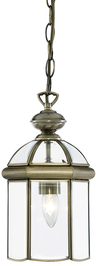 Solid Antique Brass Traditional Hanging Lantern