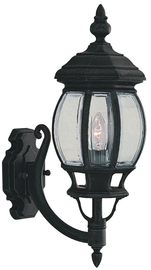 Bel Aire Traditional Matt Black Upward Wall Lantern