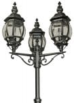 Bel Aire Black Finish 3 Head Garden Lamp Post