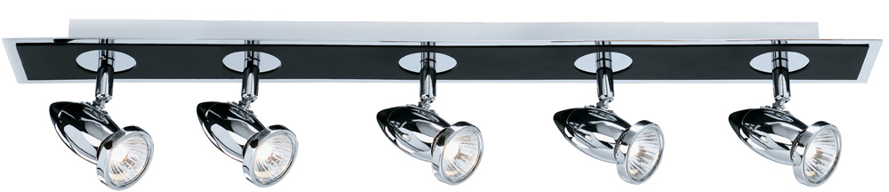 Comet Black And Chrome 5 Spot Light Ceiling Fitting