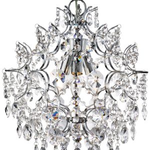 Harrietta Polished Chrome 3 Light Pendant Ceiling Light Crystal
