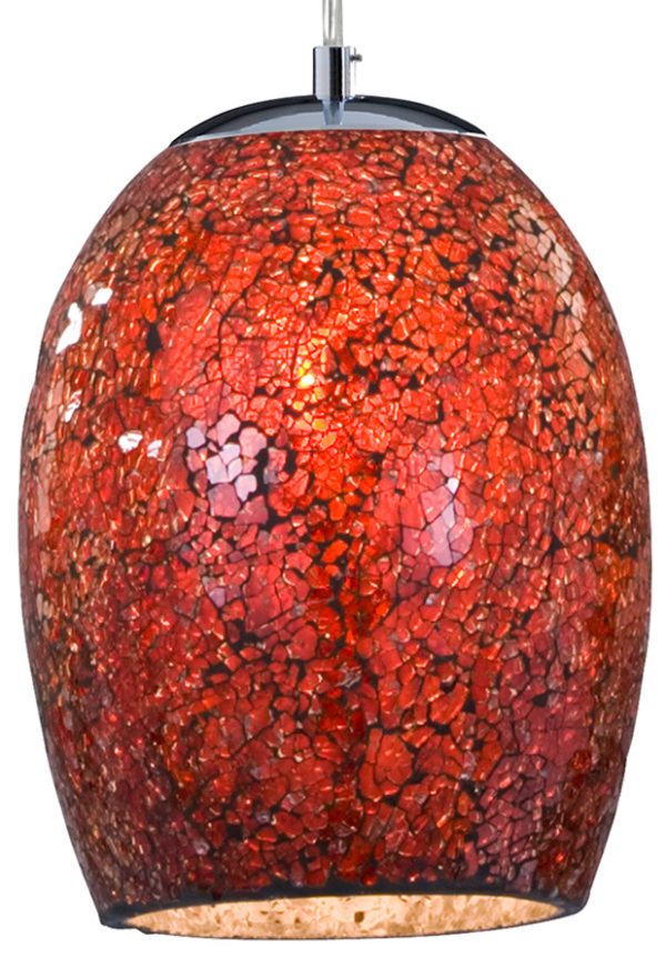 Ariana Red Mosaic Glass Ceiling Pendant Light