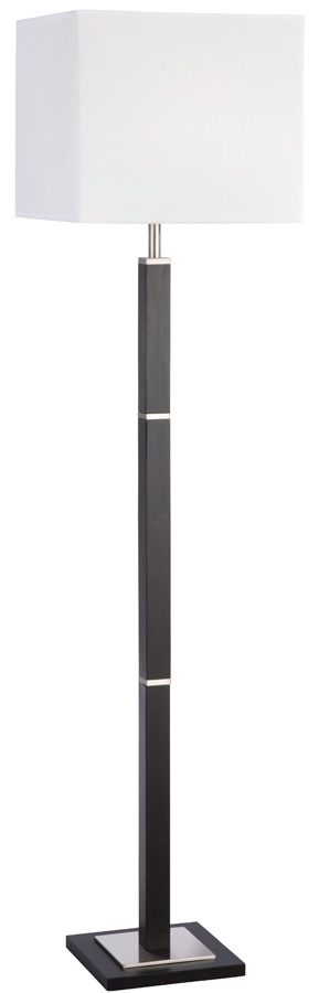 Waverley Square Shade Dark Wood Floor Lamp