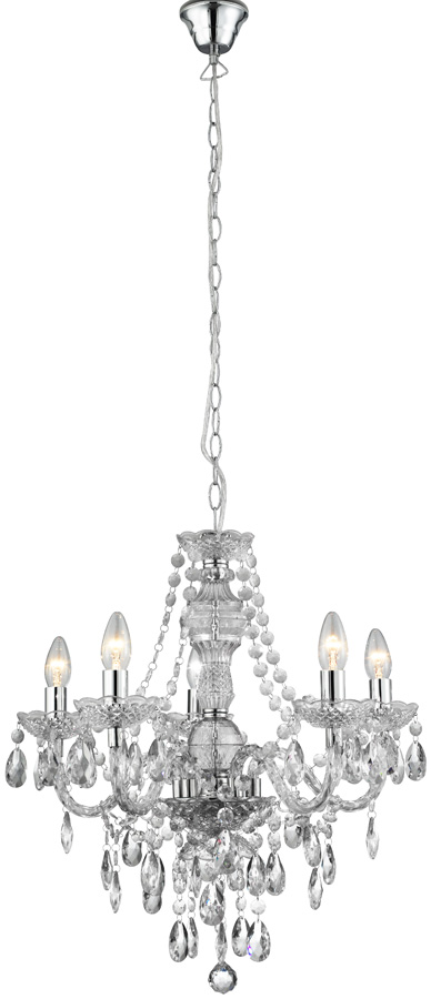 Marie Therese Clear Acrylic 5 Light Chandelier