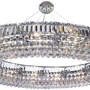 Vesuvius Chrome Oval Luxury 24 Light Large Crystal Chandelier