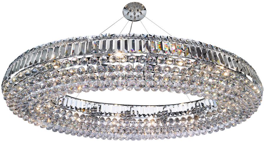 Vesuvius Chrome Oval Luxury 24 Light Large Crystal Chandelier